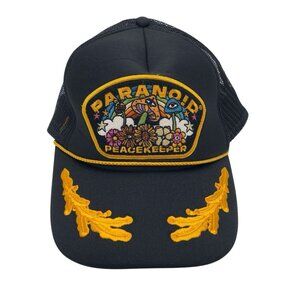 Paranoid Peacekeeper Hat Psychedelic Mushrooms Hippie Snapback Captains Cap